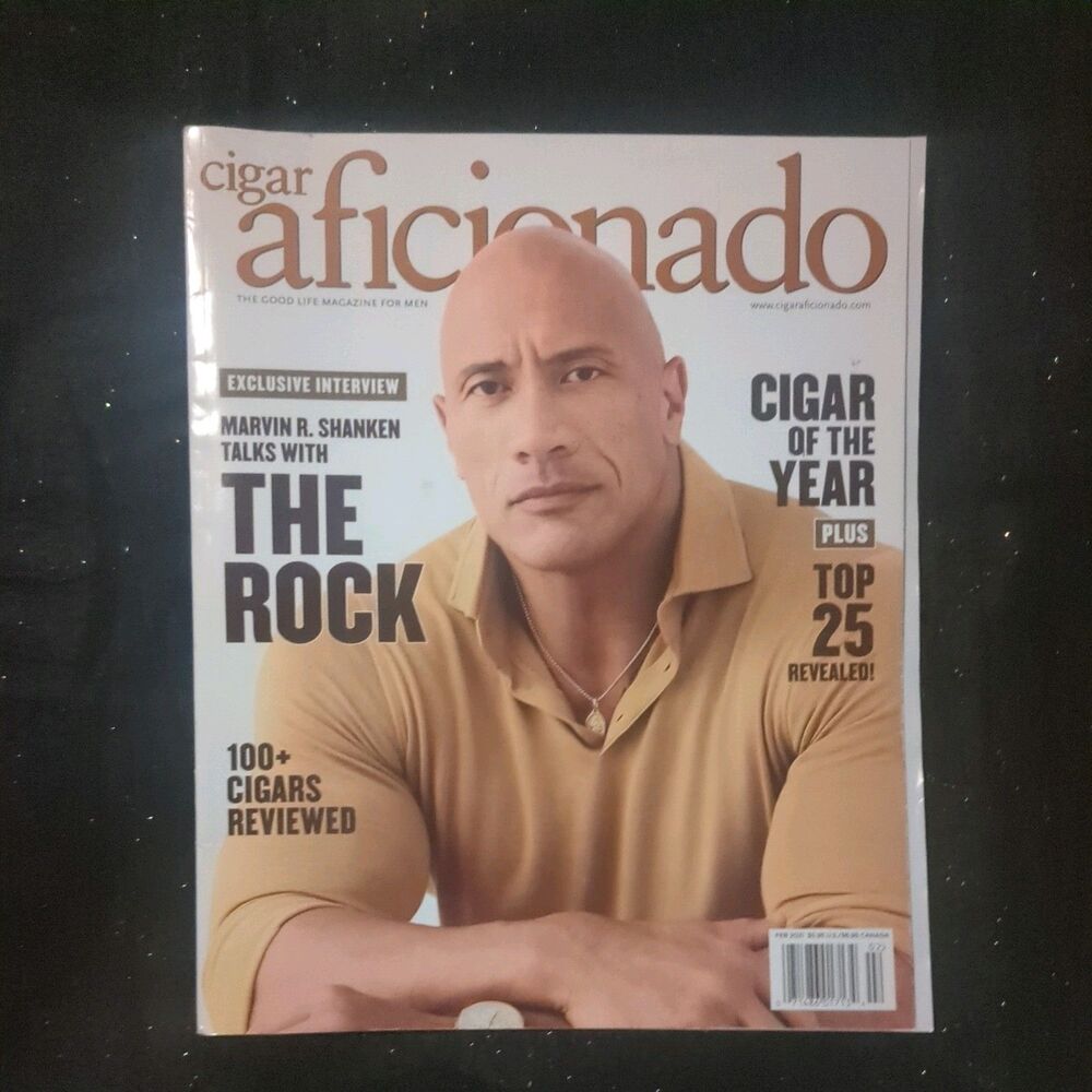cigar aficionado magazine  Jan Feb 2021 The Rock